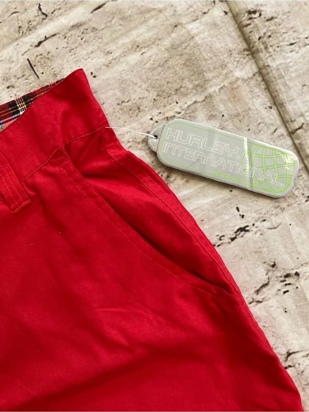 NWT men’s HURLEY international red utility cargo relaxed fit pants size 32 x 32